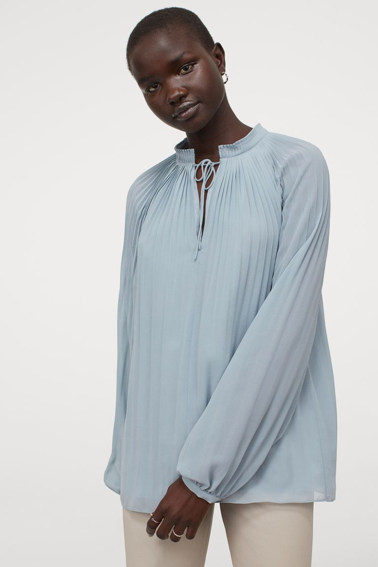 Pleated Chiffon Blouse | H&M (US + CA)