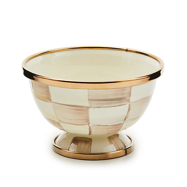 MacKenzie-Childs Mocha Check Little Sugar Bowl | MacKenzie-Childs