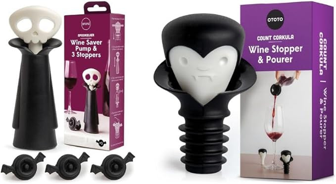 Bundle of 2! OTOTO Spookelier Wine Saver Pump and Wine Stopper + OTOTO Count Corkula | Amazon (US)