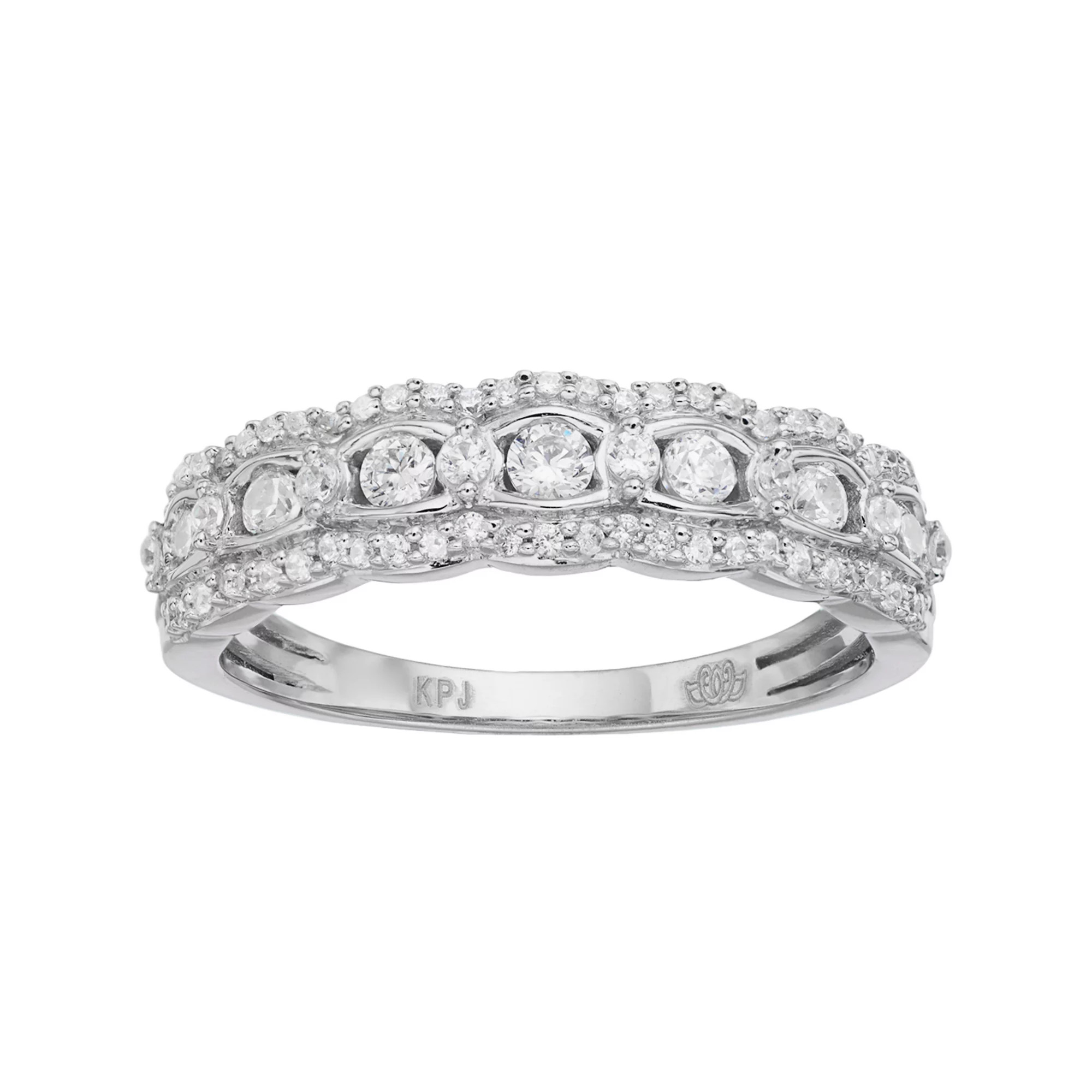 Simply Vera Vera Wang 14k White Gold 1/2 Carat T.W. Diamond Scalloped Wedding Ring | Kohl's