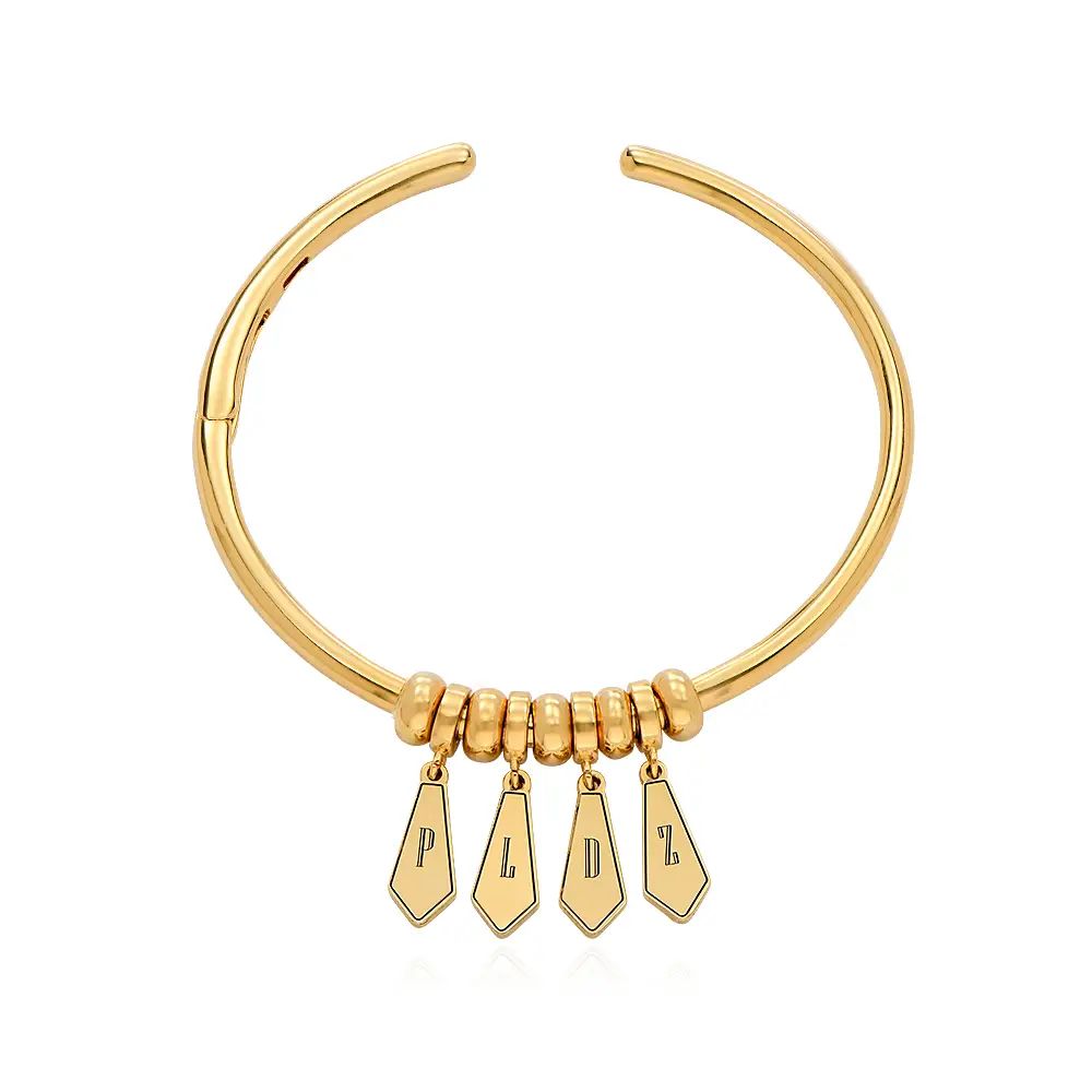 Gia Drop Initial Bangle Bracelet in 18K Gold Vermeil | MYKA