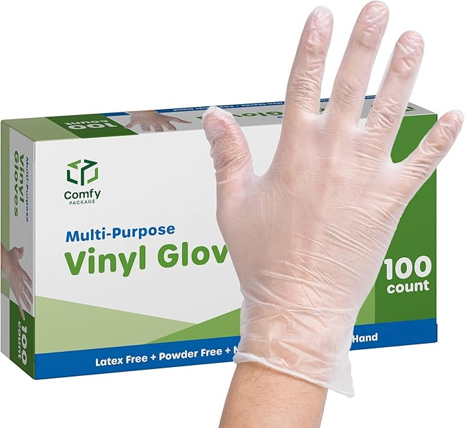 Comfy Package Disposable Vinyl Gloves, Powder Free, Latex Free, Clear Gloves for Cooking and clea... | Amazon (US)