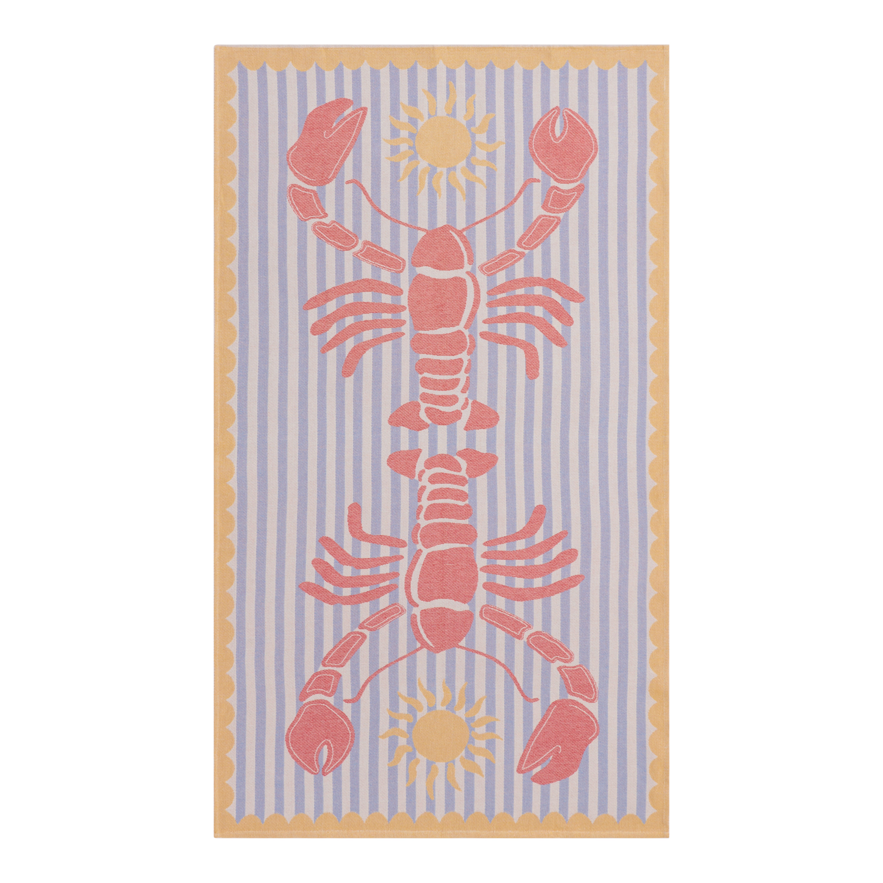 Blue and Orange Lobster Sand Resistant Beach Towel | World Market
