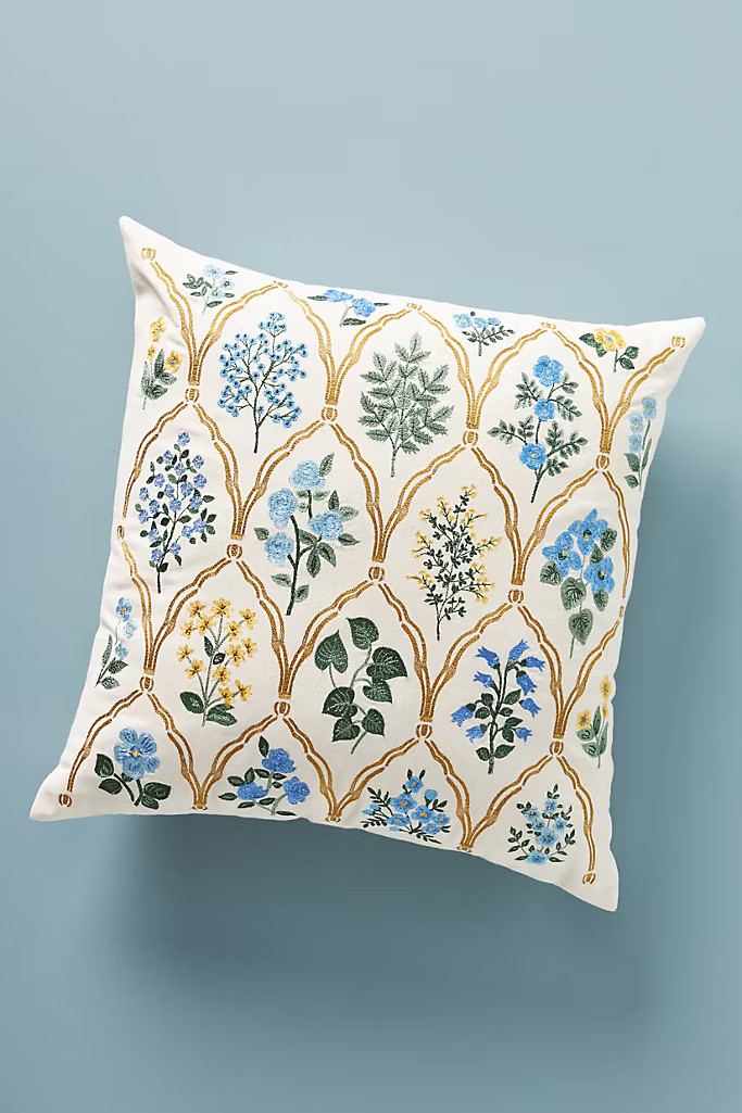 Rifle Paper Co. x Loloi Botanical Lattice Pillow | Anthropologie (US)