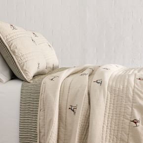 Embroidered Skier Quilt & Shams | West Elm (US)