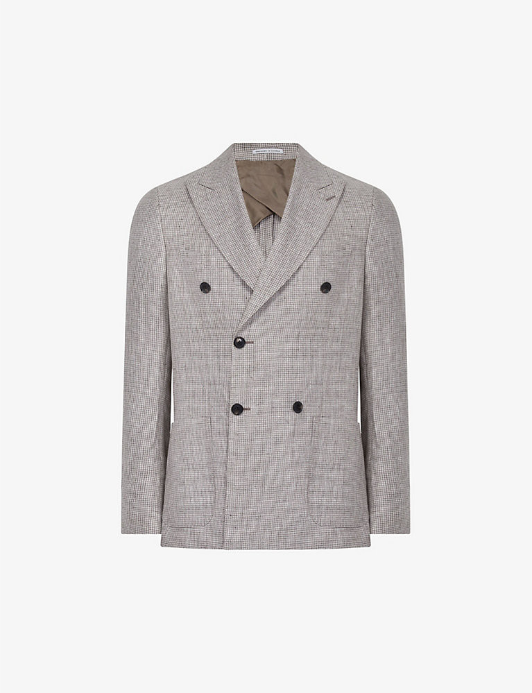 Angel slim-fit double-breasted linen blazer | Selfridges