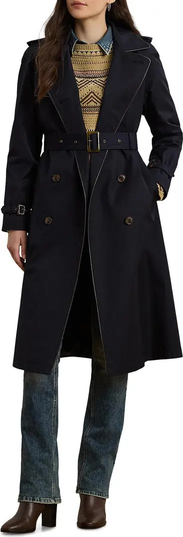 Lauren Ralph Lauren Double Breasted Belted Rain Coat | Nordstrom | Nordstrom