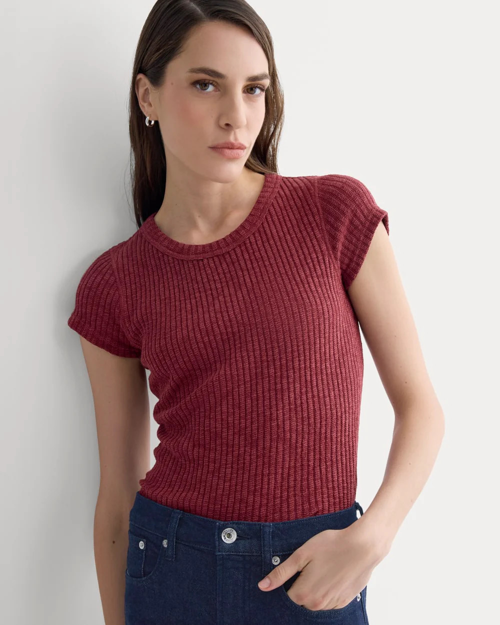 The Cozy Rib Tee | Pomegranate | Everlane