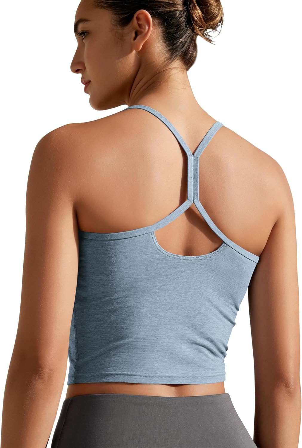 ODODOS Women's Slim Racerback Cropped Tank - odSTRATUM Tech Sports Bra, Ultra Soft UPF 50+ Cami Top with Built-in Bra | Amazon (US)