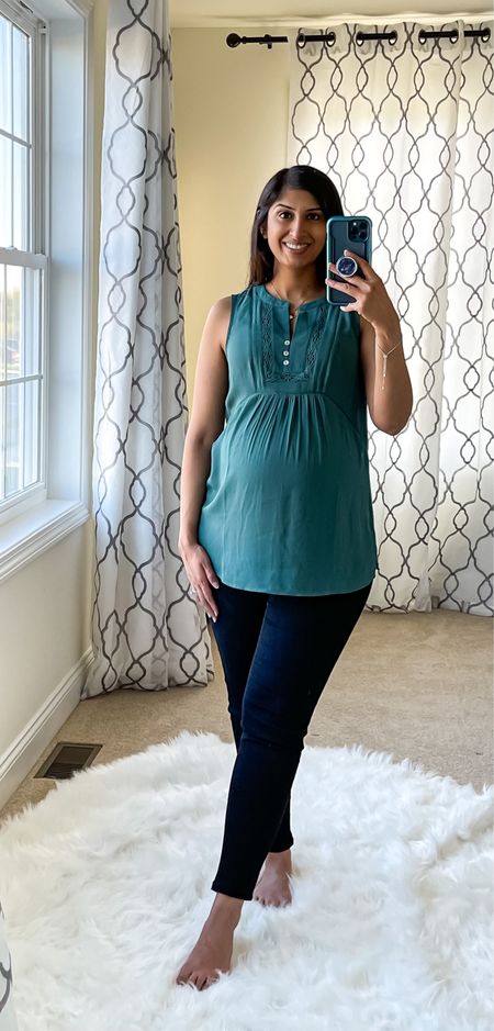 Stitch Fix has been amazing in pregnancy. All my sizing information pre-pregnancy was already input. I just had to toggle a few things in the settings so maternity clothing options were visible to me.

 I’m easily able to find items that I know will fit and shop their Freestyle section. I found both these pair of jeans and this really cute teal green top there.

I’m wearing a size 27 in the jeans and the top is an XS. 

#LTKbump #LTKstyletip #LTKunder100