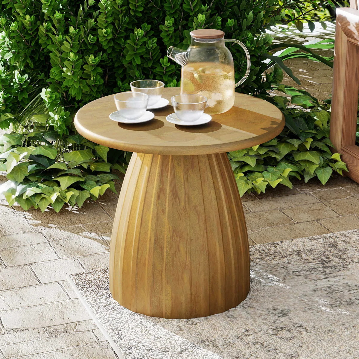 Round Patio Side Table, Metal Steel Outdoor Side Table, Patio Accent End Table | Wayfair North America