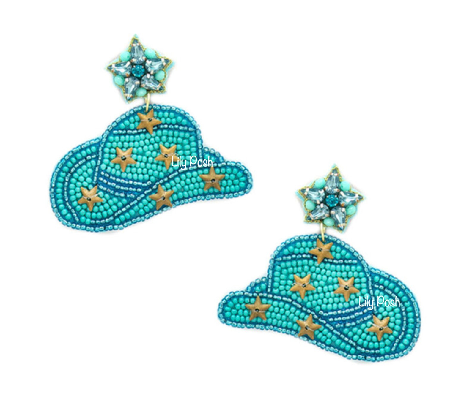 NEW Cowboy Hat Earrings Stetson Hat Earring Western Rodeo - Etsy | Etsy (US)