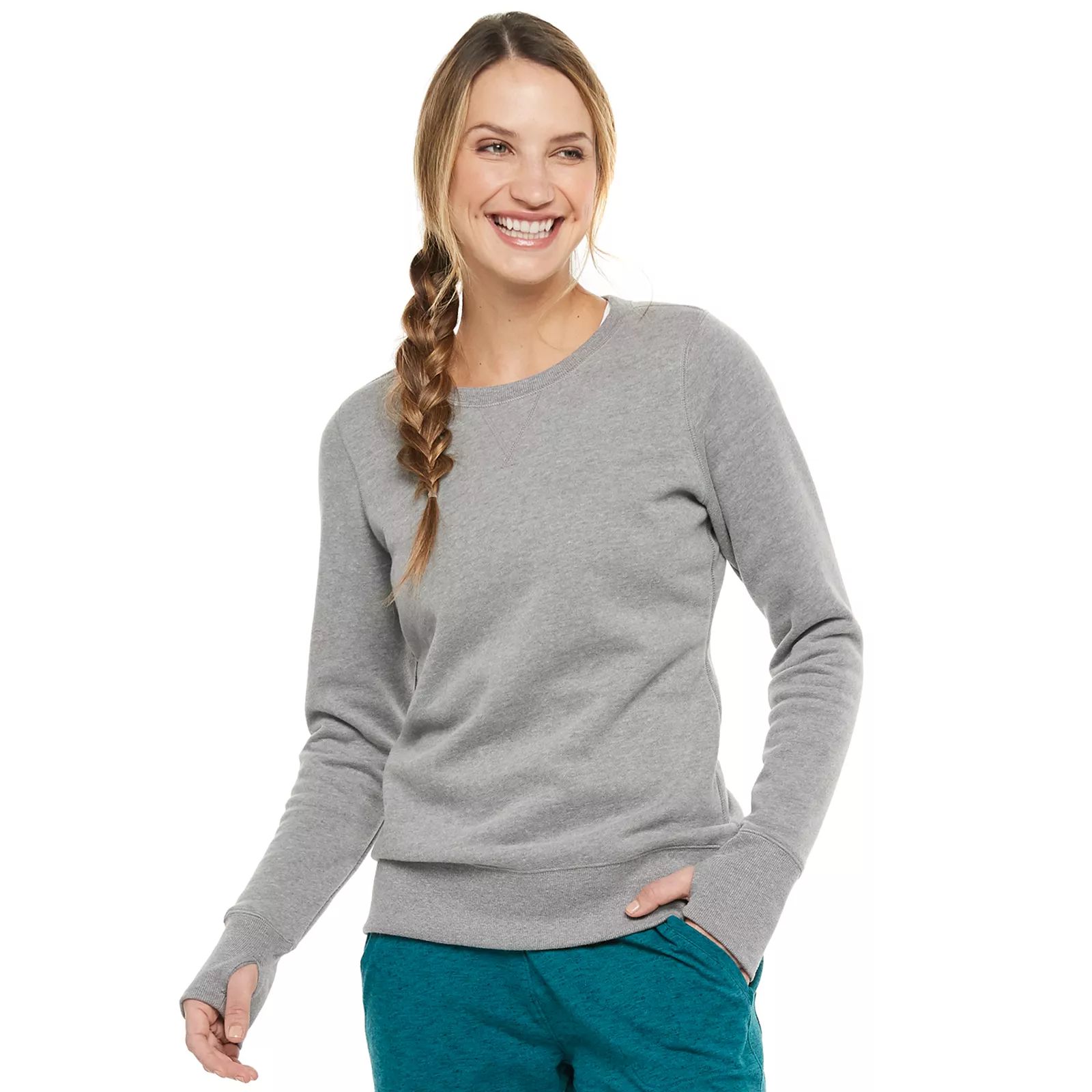 Women's Tek Gear Fleece Crewneck Sweatshirt, Size: XXL, Dark Grey | Kohl's
