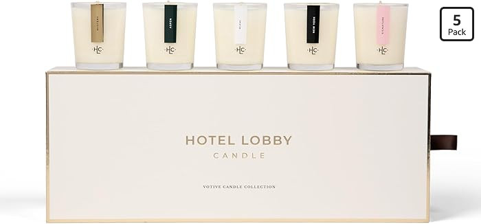Hotel Lobby Votive Candle Set – 5×2.5oz 100% Soy Wax with Signature, New York, Miami, Aspen, a... | Amazon (US)