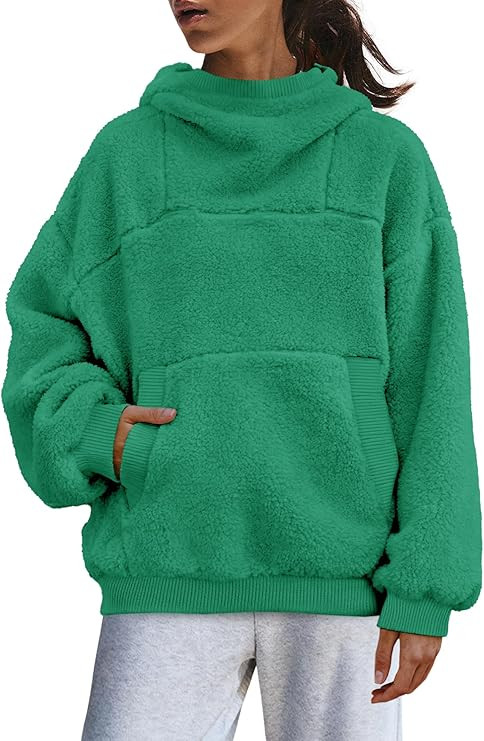 Yanekop Womens Sherpa Pullover Hoodies Fuzzy Fleece Jacket Oversized Mock Neck Sweater Warm Winte... | Amazon (US)