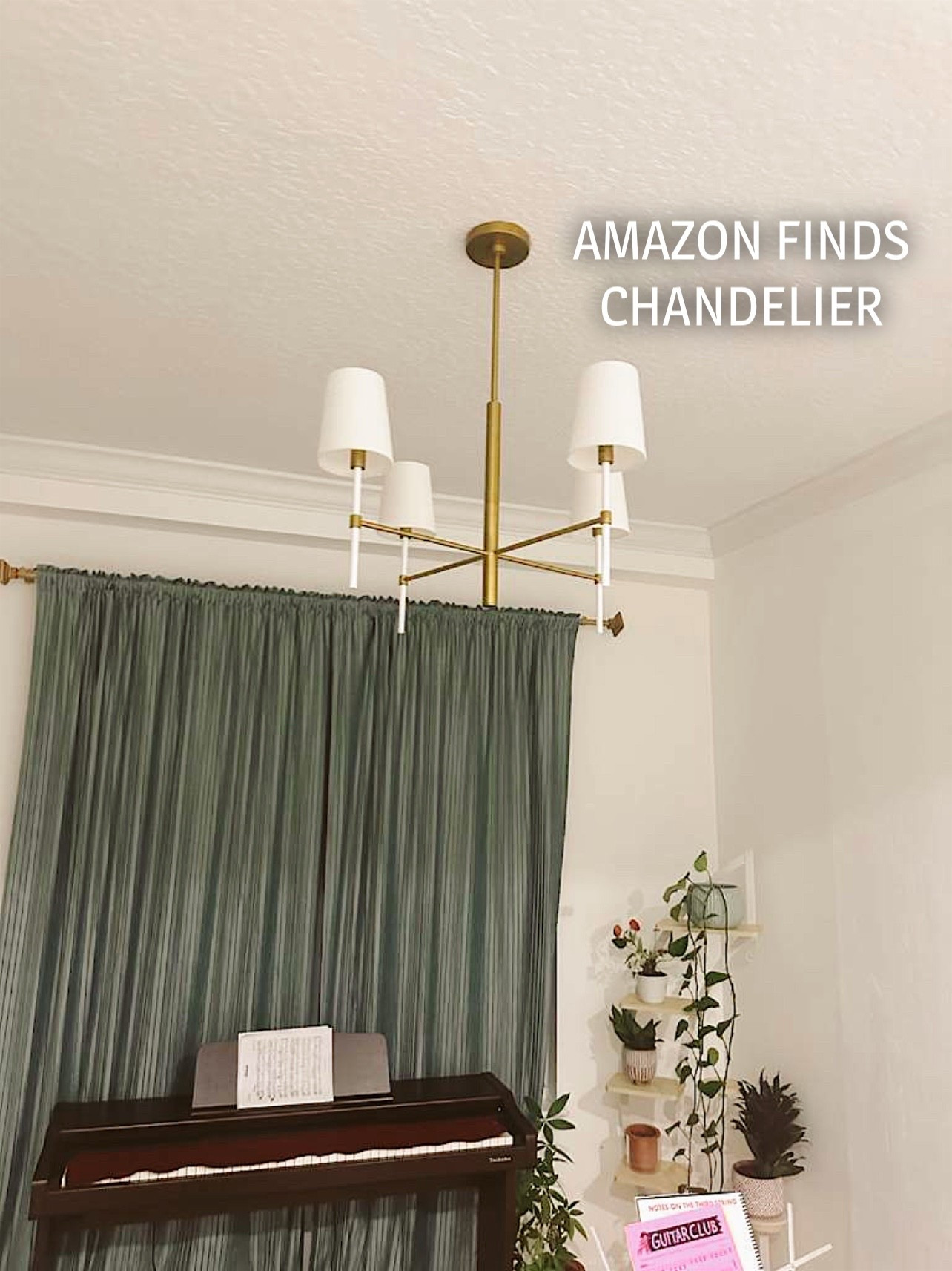 The perfect modern touch ✨ This Amazon chandelier completely transformed my space! #AmazonFinds #HomeDecor