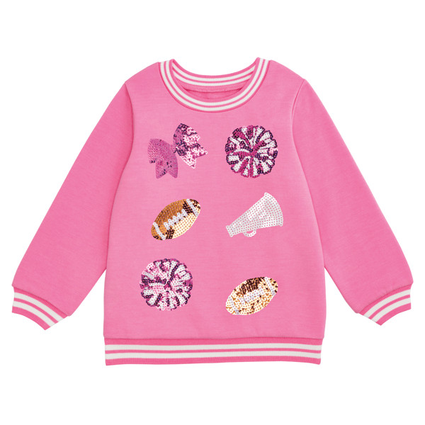 Sequin Cheer Toddler Sweater | Mud Pie