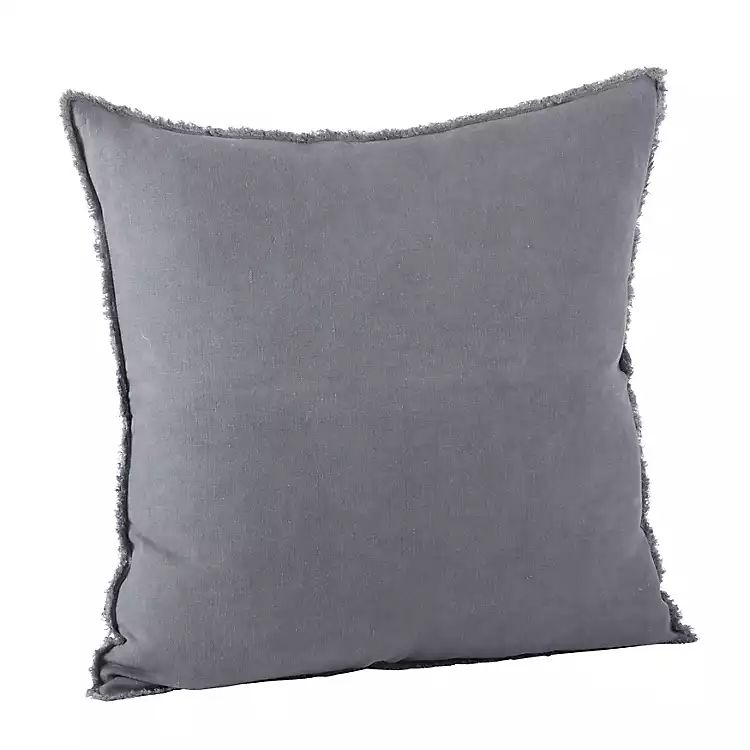 Dark Gray Fringed Edge Pillow | Kirkland's Home