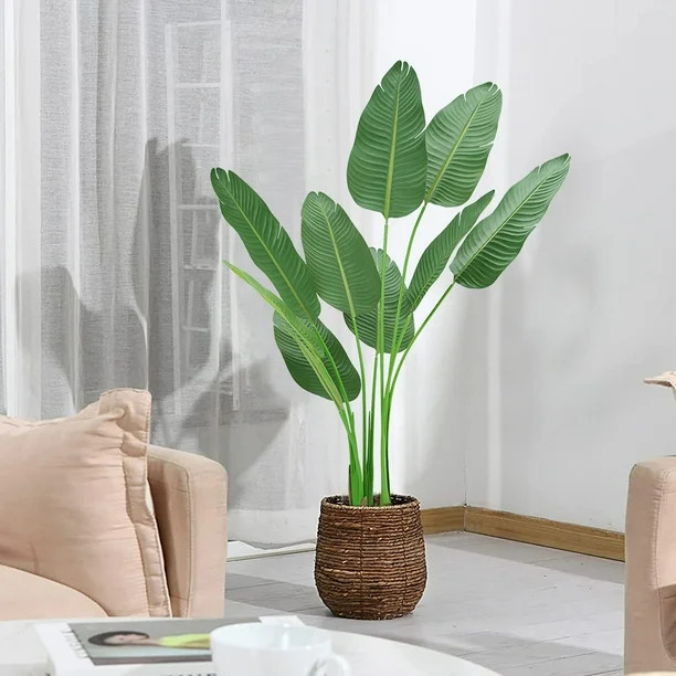 Artificial Bird of Paradise Plant 5ft Tall Fake Palm Tree with 10 Trunks Faux Tree Perfect Faux P... | Walmart (US)