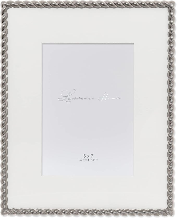 Lawrence Frames 8x10 Brushed Nickel Metal Picture Frame with Rope Design, or 5x7 with Included Ma... | Amazon (US)