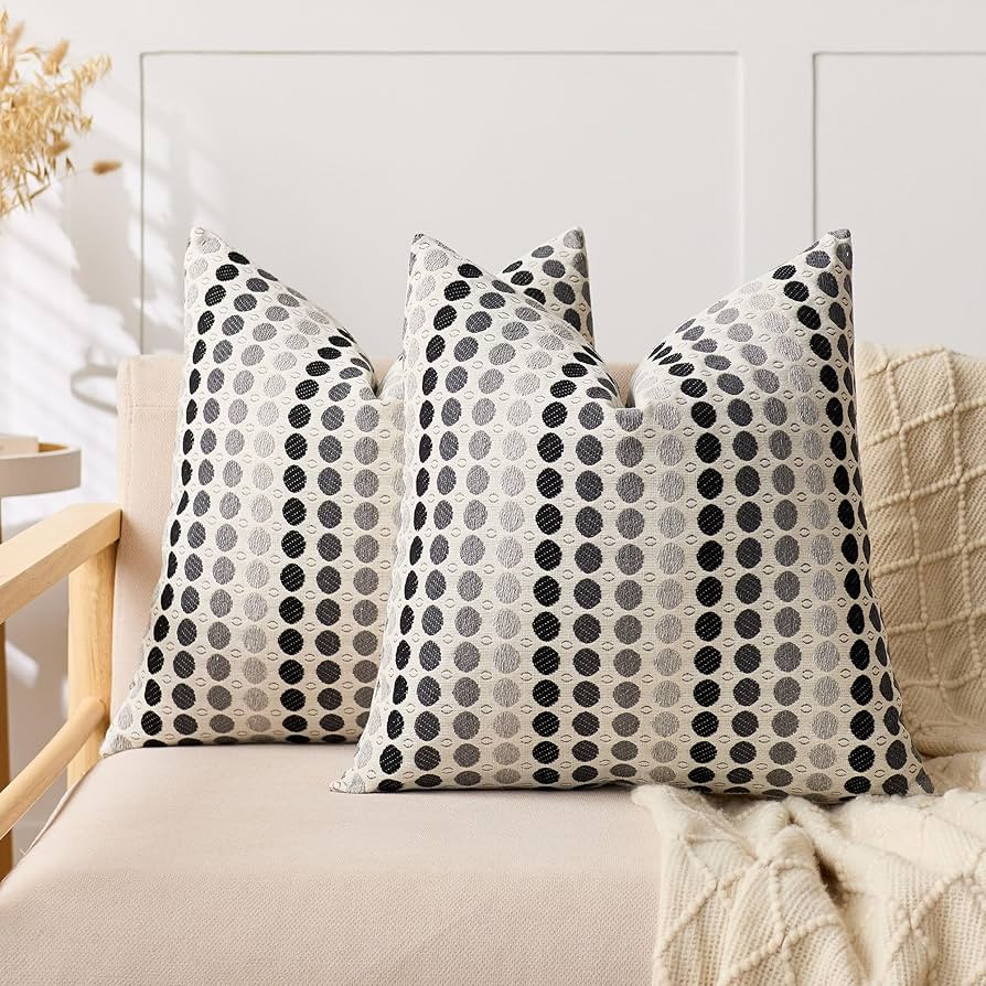 Boho Throw Pillow Covers 20x20 Set of 2, Geometric Polka Dots Decorative Pillowcases for Couch, S... | Amazon (US)