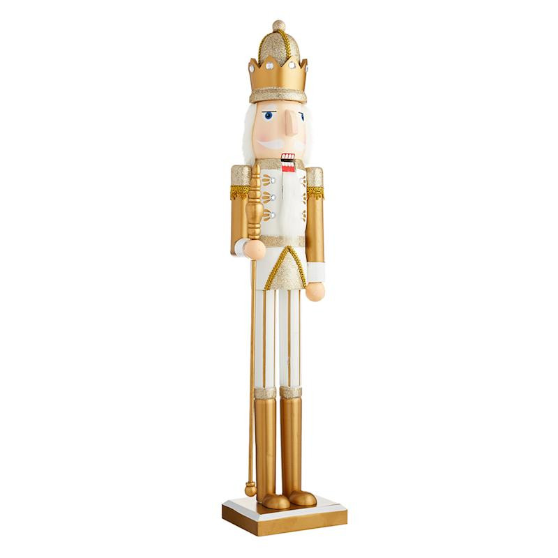 Gold & White Wood Nutcracker, 36" | At Home