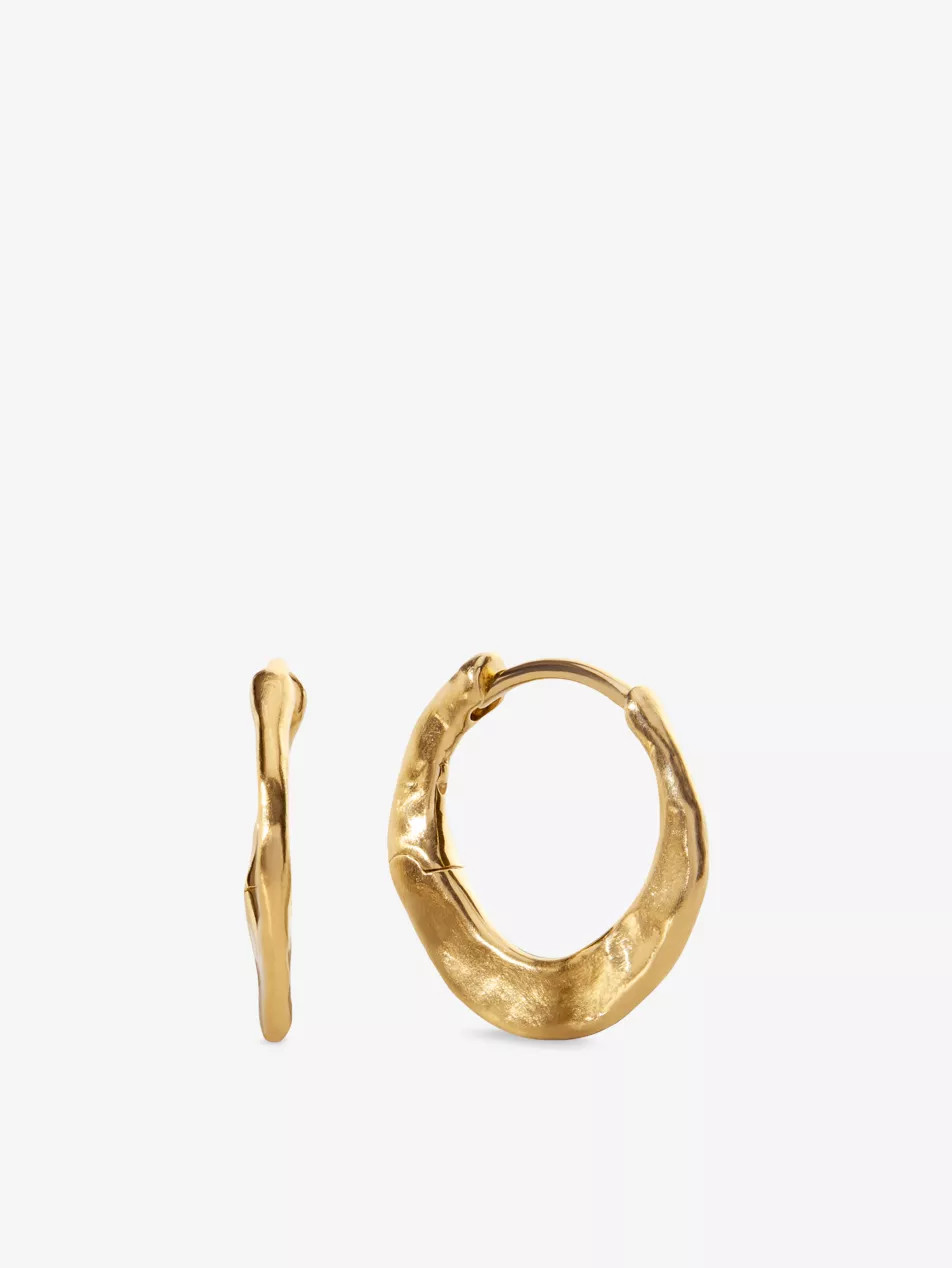 Capri 18ct Yellow Gold Vermeil Huggie Earrings | Selfridges