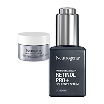 Neutrogena Anti-Aging Rapid Wrinkle Repair Retinol Regenerating Cream & Pro+, 0.5% Power Serum, T... | Amazon (US)