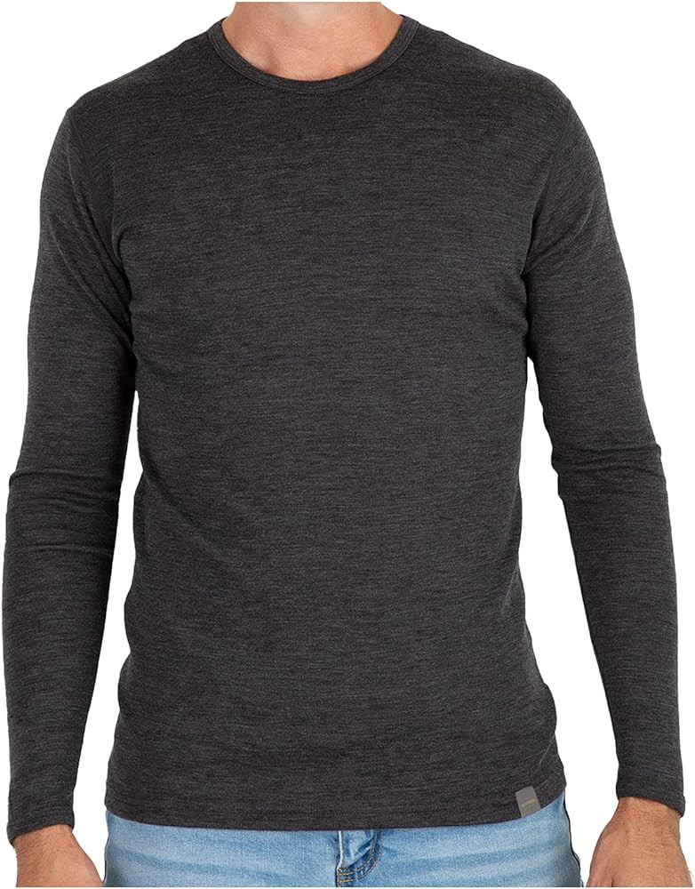 MERIWOOL Mens Base Layer - 100% Merino Wool Midweight Long Sleeve Thermal Shirt | Amazon (US)