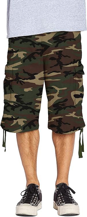 Fitscloth Men’s Casual Cargo Shorts – Twill Cotton Relaxed Fit Belted Utility Multi Pocket Pants wit | Amazon (US)