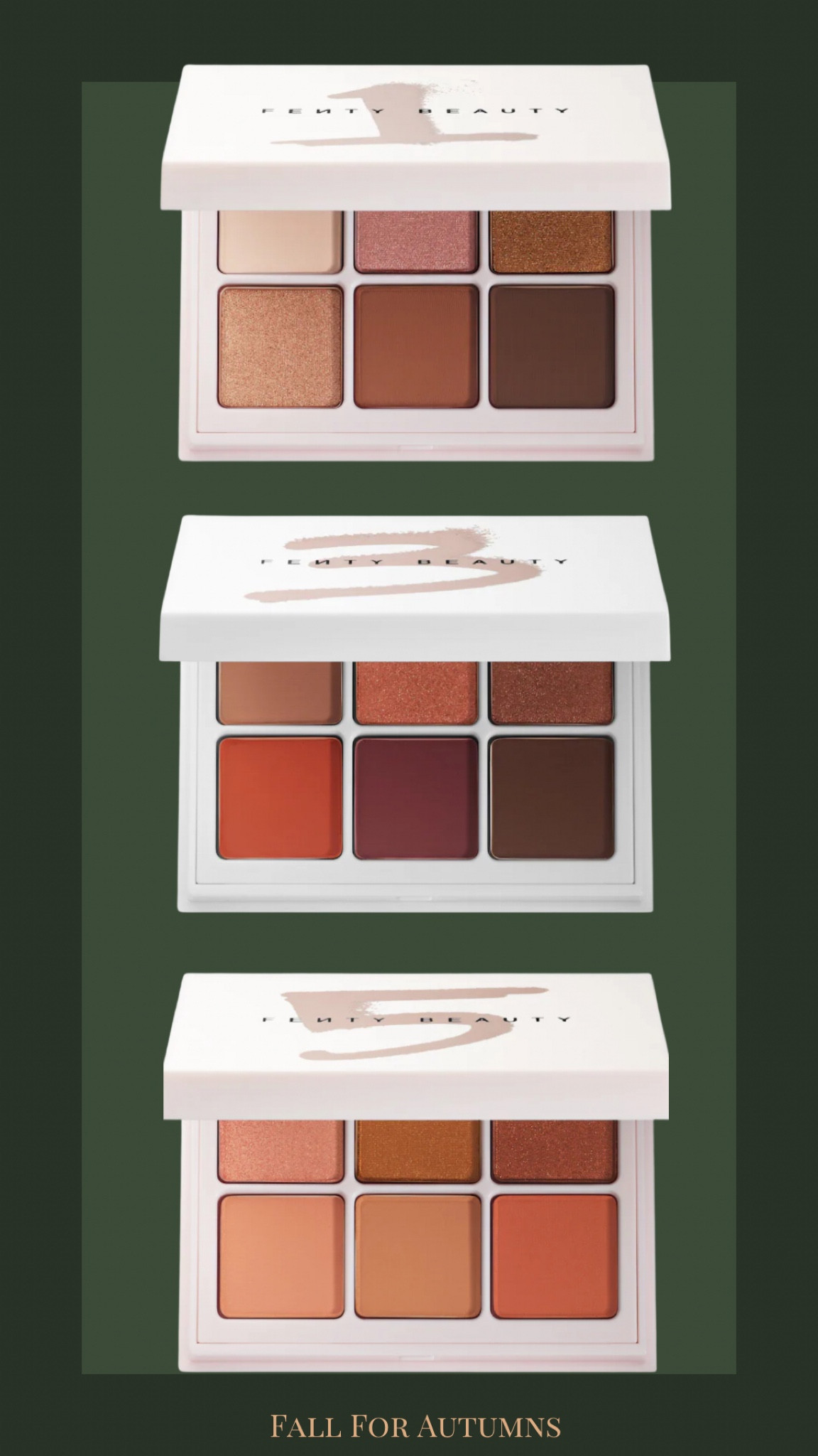 Fenty eyeshadow palettes for Autumns, True Autumn, Dark Autumn, soft autumn, Warm Autumn, Sephora 

#LTKGiftGuide #LTKBeauty #LTKFindsUnder50