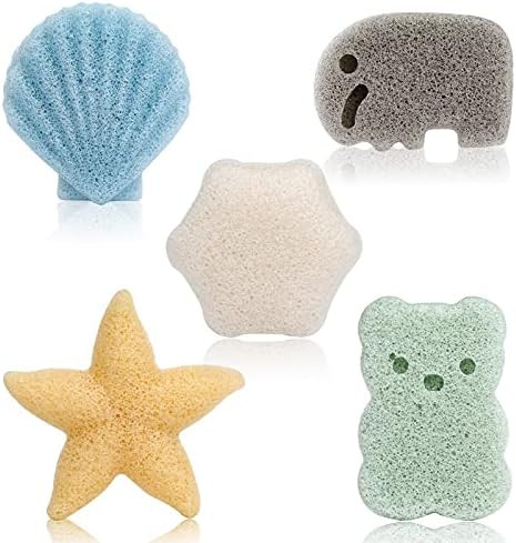 KECUCO Konjac Baby Sponge for Bathing, Cute Shapes Natural Kids Bath Sponges for Infants, Toddler... | Amazon (US)