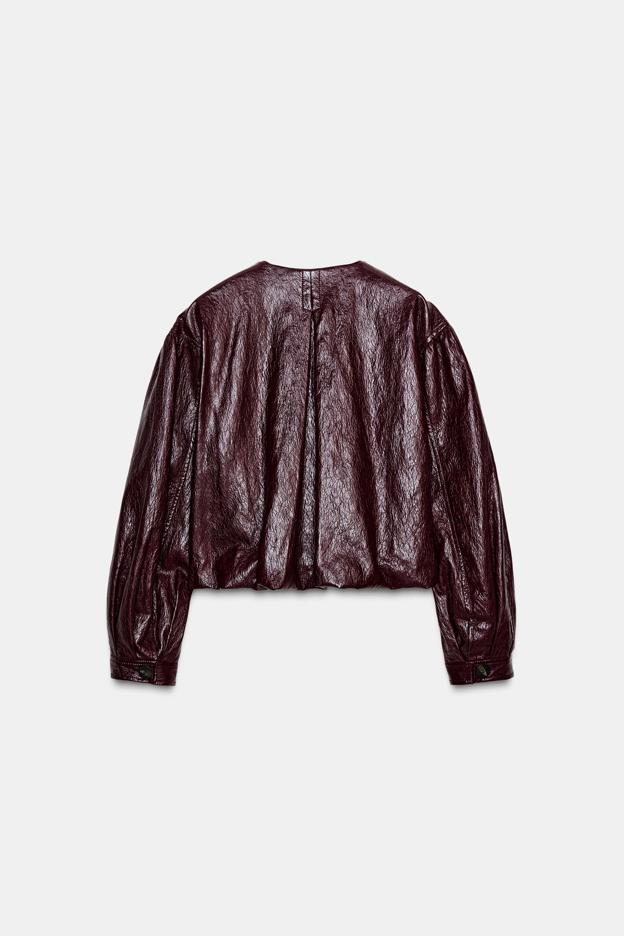 FAUX LEATHER PUFF BOMBER JACKET | Zara US