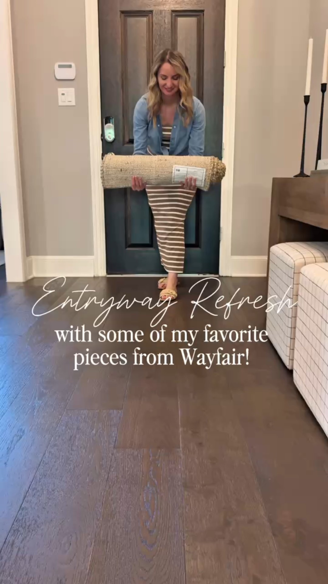 Spring entryway refresh with this new rug!! My solid wood console table, iron candlestick set, and brass candle snuffer can also be found on Wayfair! My exact arched floor mirror is sold out so I’m linking similar options! 

#LTKSaleAlert #LTKxMadewell #LTKWatchNow