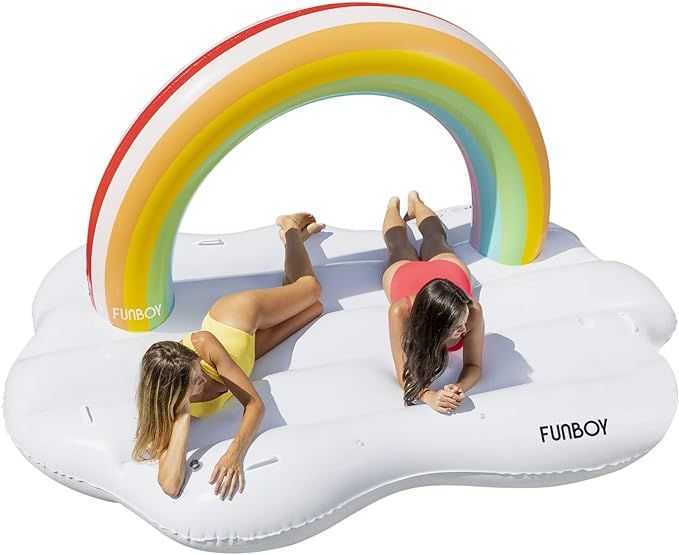 FUNBOY Giant Inflatable Rainbow Cloud Daybed Pool Float, Luxury Float for Summer Pool Parties and... | Amazon (US)