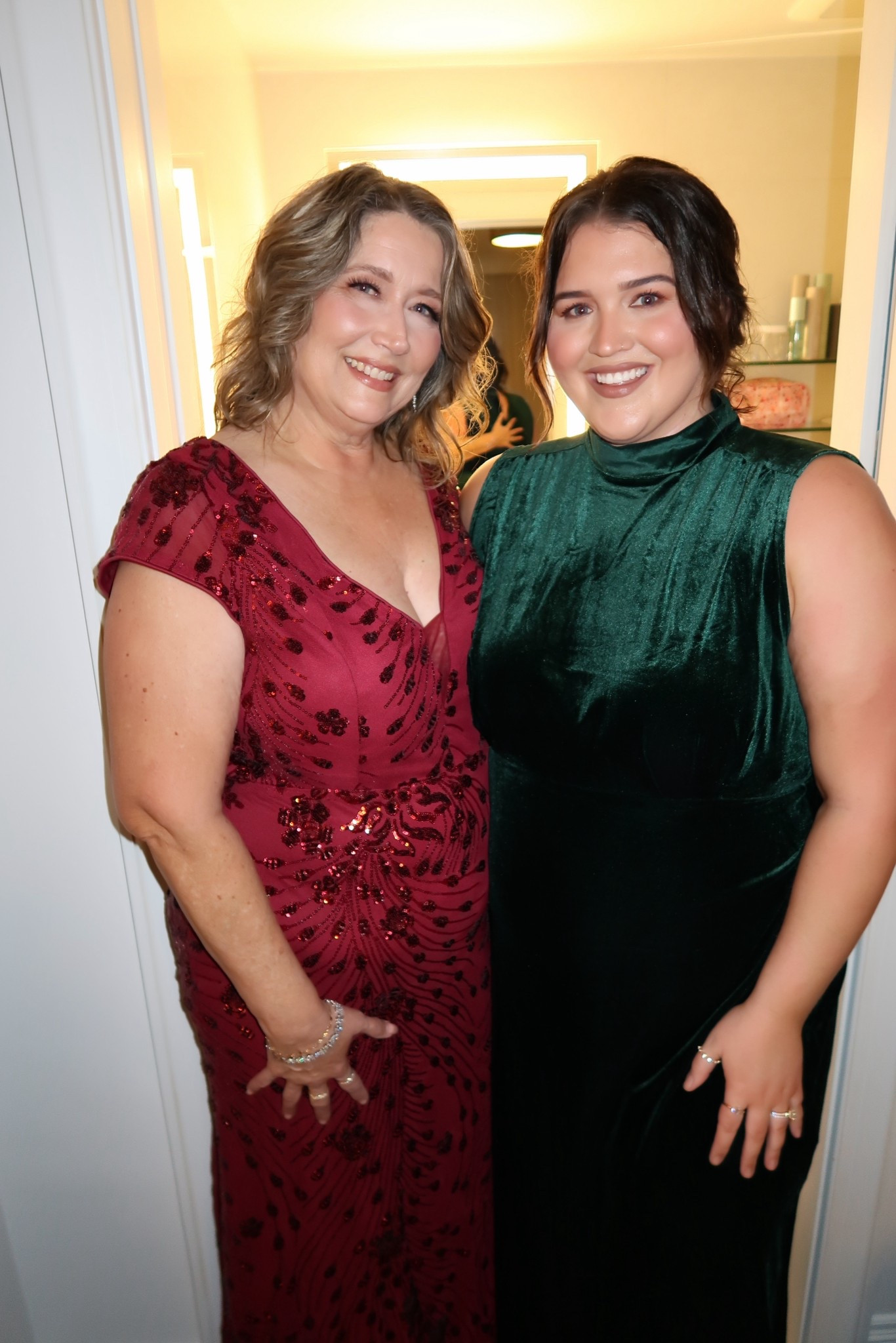Special occasion dresses for the holidays ❤️ Love this beaded burgundy style on mom!  Christmas party and wedding guest styles. Mom is wearing a size 16 plus and I’m wearing a size 2X 

#LTKHoliday #LTKPlusSize #LTKWedding