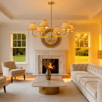 Large Boho Farmhouse Chandelier With Rattan Weave, Adjustable Height Hanging Pendant Light For Dining Room, Kitchen Island, And Living Room Ceiling | Wayfair North America