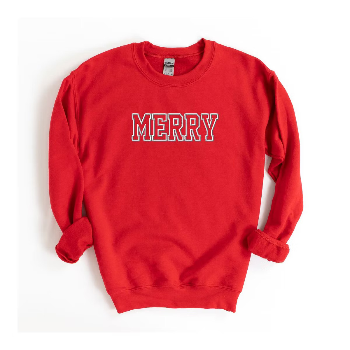 Simply Sage Market Women's Graphic Sweatshirt Embroidered Merry -White Ink | Target