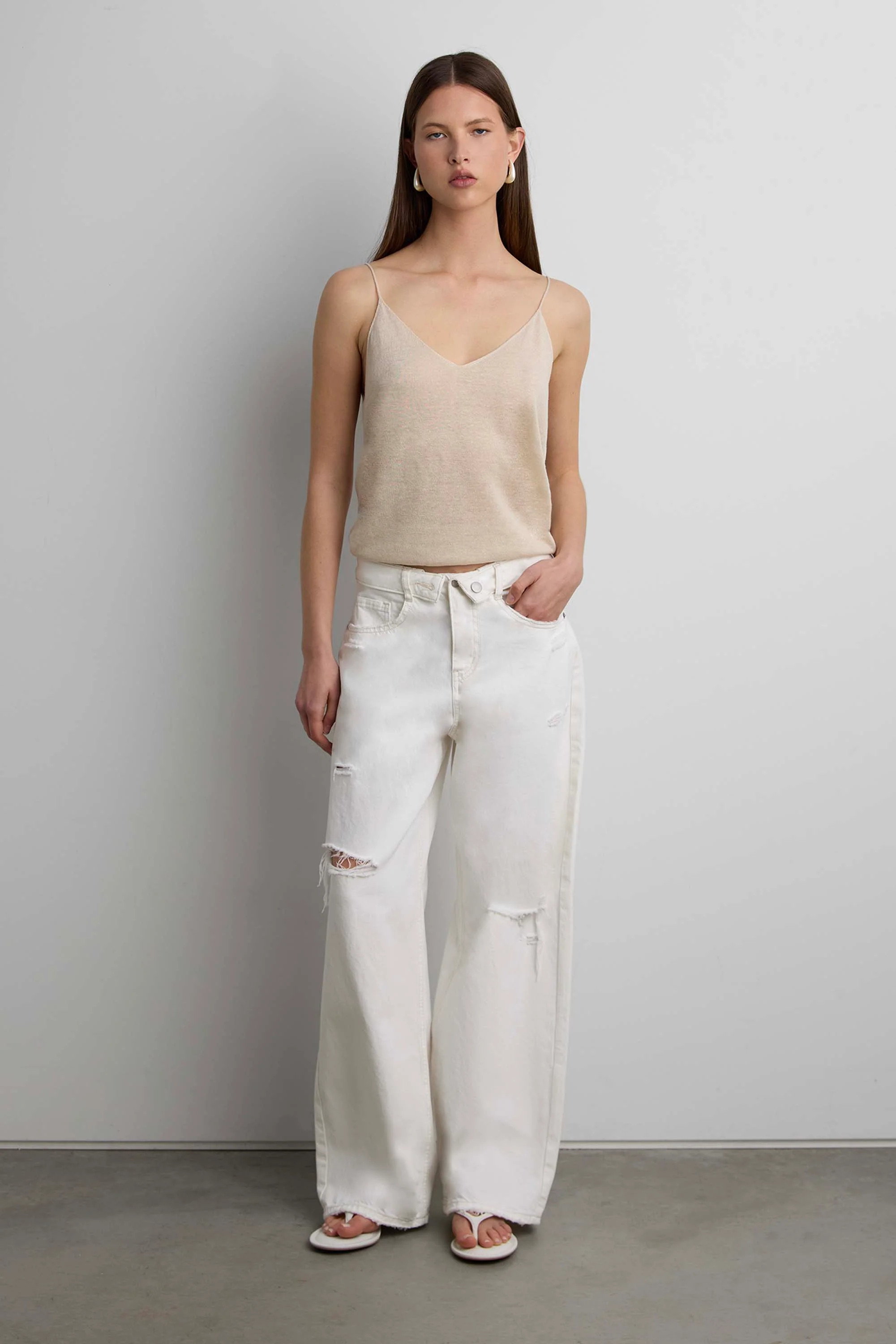 OAK + FORT LINEN BLEND TANK TOP - LINEN BLEND TANK TOP | Shop.app