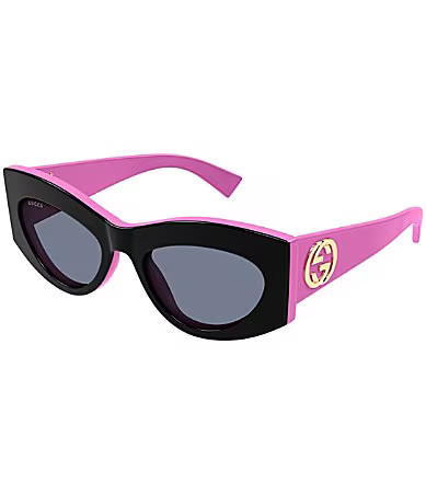 Gucci Women's GG Muse 53mm Cat Eye Sunglasses - Shiny Bi-layer Black Fuchsia | Dillard's