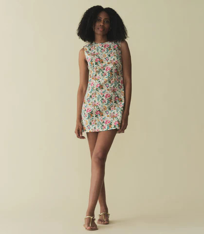 DÄ?EN Adele Dress -- Liberty Rose Romance - Size - 10 Cotton Print Button Up Floral Print Sleeveless Prairie Vintage-inspired | DOEN