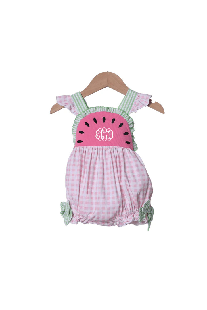 Watermelon Pink Gingham Sun Bubble | The Smocked Flamingo