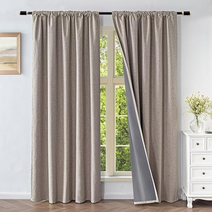 Blackout Curtains for Living Room, 100% Blackout Curtains 108 Inches Long 2 Panels Set, Thermal I... | Amazon (US)