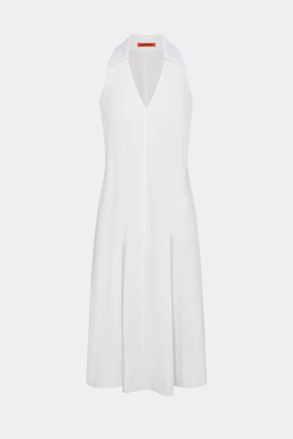 Nava Poplin Midi Dress in Macadamia | SIMONMILLER | Simon Miller