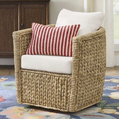 Marlee Woven Swivel Chair | Grandin Road