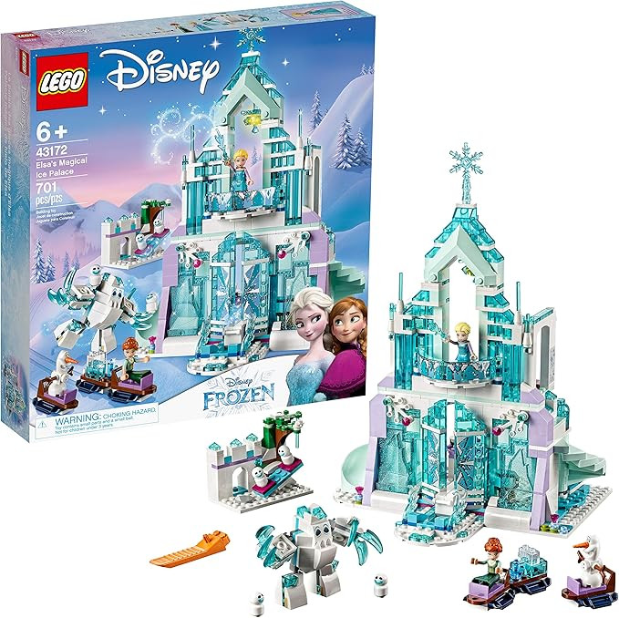 LEGO Disney Frozen Elsa's Magical Ice Palace 43172 Toy Castle Building Kit with Mini Dolls, Castl... | Amazon (US)