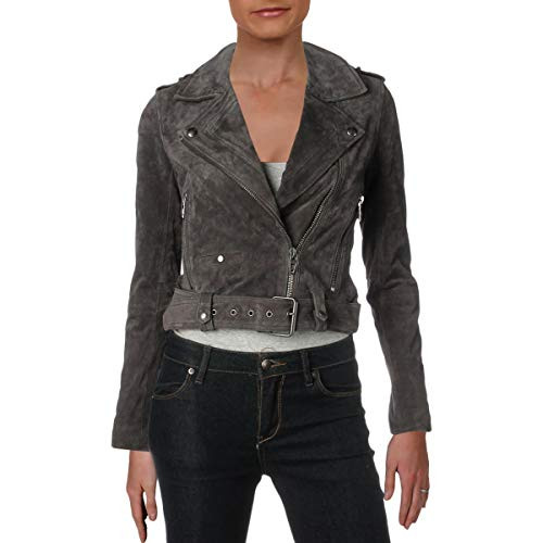 [BLANKNYC] womens Suede Moto Jacket, French Grey, X-Small US | Amazon (US)
