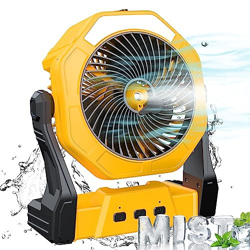 Ausic Portable Misting fan, 8-Inch Cooling Mist Fans, 10000mAh USB Rechargeable Battery Powered Fan with Mister, 250mL Water Tank & LED Lantern, for Home Desk, Bedroom, Office, Outdoor&Indoor Use | Amazon (US)
