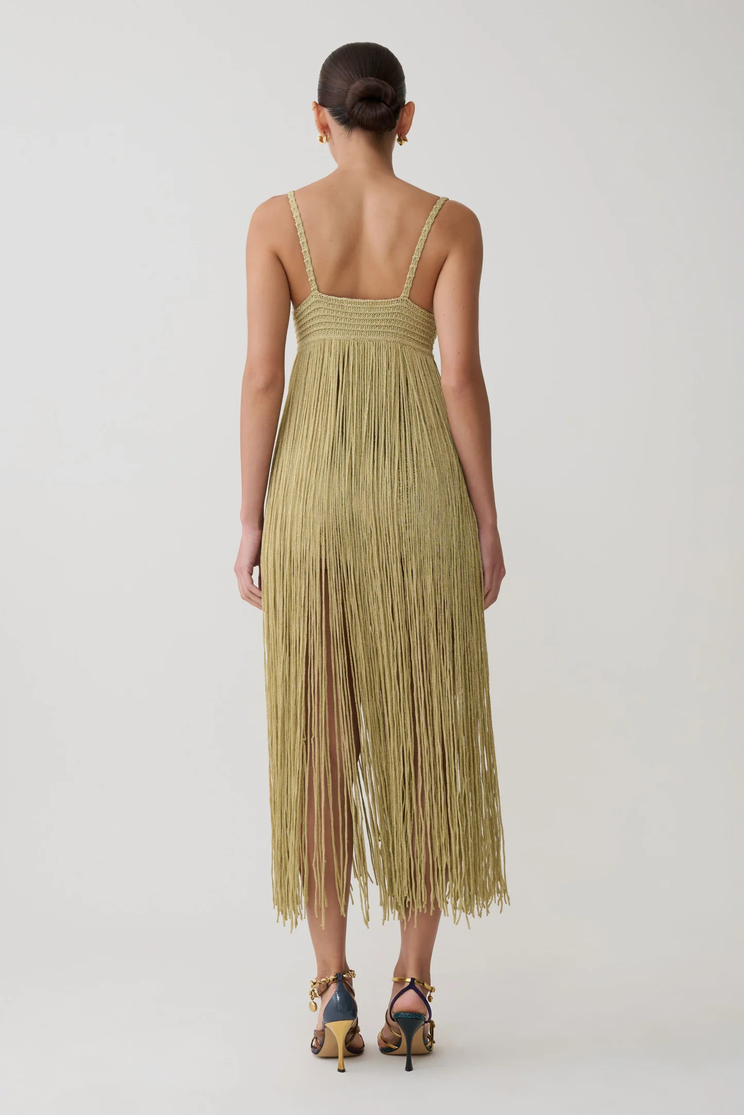 Renee Lurex Crochet Maxi Dress - Gold | MESHKI US