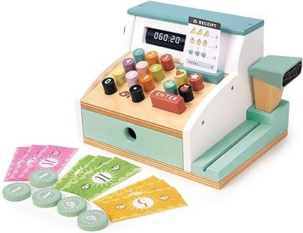 Tender Leaf Toys - General Stores Till - Comprehensive Wooden Shop Till Play Set with Scanner - I... | Amazon (US)